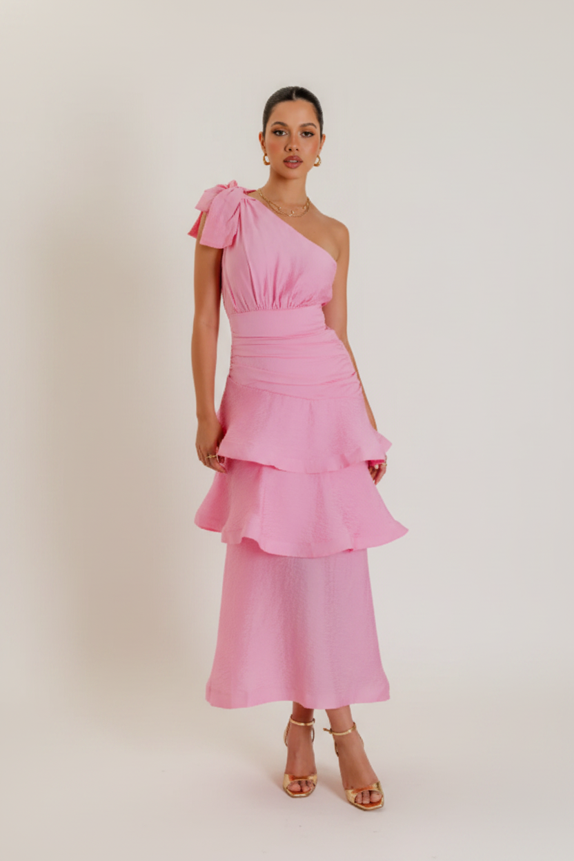 Evelyn One Shoulder Tiered Maxi