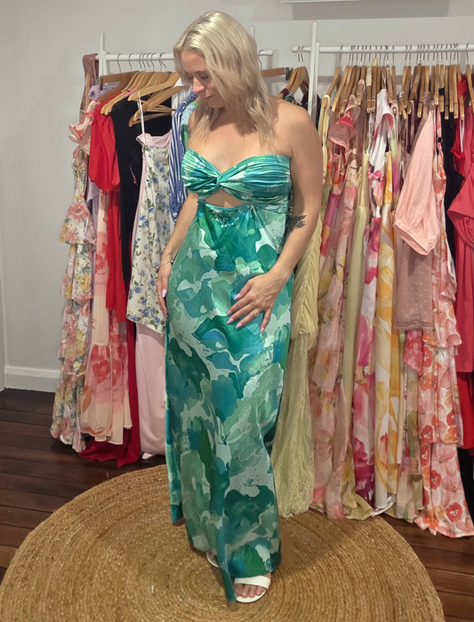 Colour Bloom Strapless Maxi