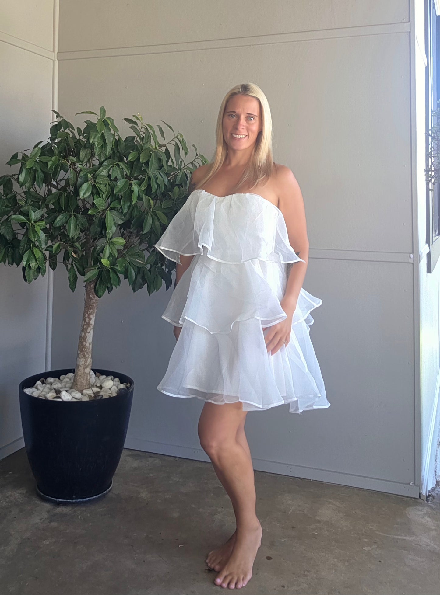 Fantasia Mini Dress White